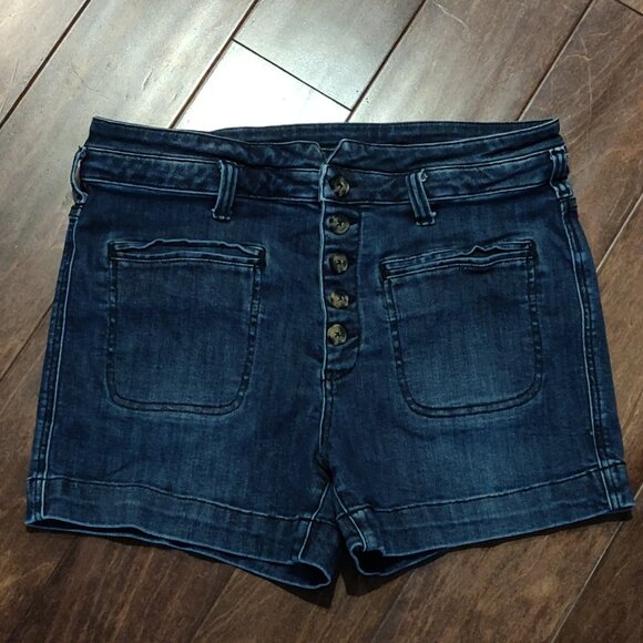 Pilcro by Anthropologie High Rise Slim Button Fly Denim Shorts SIZE 31 - Picture 5 of 6